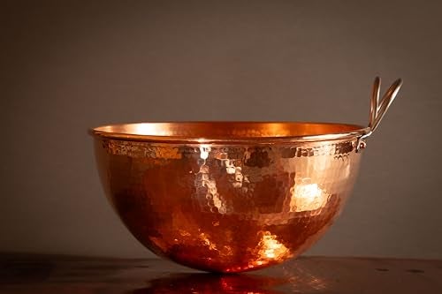 Sertodo Copper Sertodo Solid Copper Mixing Bowl | 2.5 qt, 10-inch Diameter | 100% Pure Hammered Copper Bowl for Kitchen, Baking & Cooking | Large Mixing Bowls for Whisking, Beating & Serving - Image 2