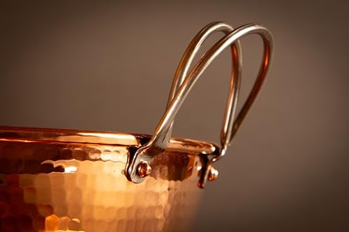 Sertodo Copper Sertodo Solid Copper Mixing Bowl | 2.5 qt, 10-inch Diameter | 100% Pure Hammered Copper Bowl for Kitchen, Baking & Cooking | Large Mixing Bowls for Whisking, Beating & Serving - Image 4