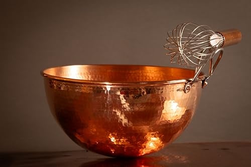 Sertodo Copper Sertodo Solid Copper Mixing Bowl | 2.5 qt, 10-inch Diameter | 100% Pure Hammered Copper Bowl for Kitchen, Baking & Cooking | Large Mixing Bowls for Whisking, Beating & Serving - Image 3