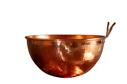 Sertodo Copper Sertodo Solid Copper Mixing Bowl | 2.5 qt, 10-inch Diameter | 100% Pure Hammered Copper Bowl for Kitchen, Baking & Cooking | Large Mixing Bowls for Whisking, Beating & Serving - Image 1