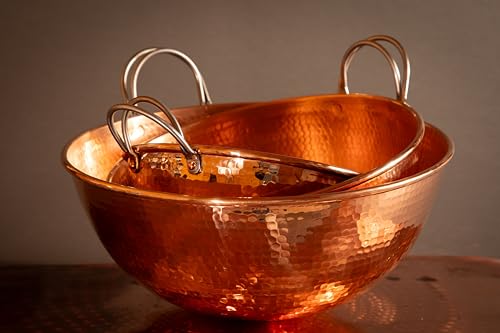 Sertodo Copper Sertodo Solid Copper Mixing Bowl | 2.5 qt, 10-inch Diameter | 100% Pure Hammered Copper Bowl for Kitchen, Baking & Cooking | Large Mixing Bowls for Whisking, Beating & Serving - Image 5