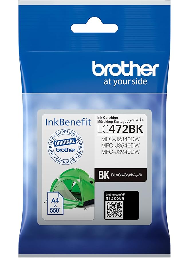 Genuine Lc472Bk Black Printer Ink Cartridge Prints Up To 550 Pages - Image 1