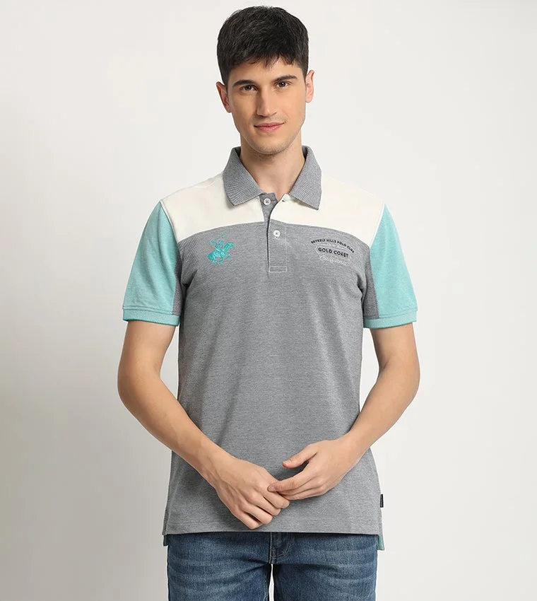 Color-block polo t-shir