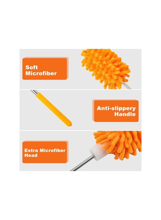 promass Microfiber Duster for Cleaning, Hand Washable Dusters with Extension Pole, Replaceable Microfiber Head, Cleaning Supplies for Home,Office,Car,Window,Furniture,Ceiling Fan - Image 5