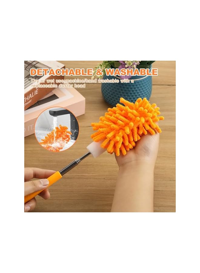 promass Microfiber Duster for Cleaning, Hand Washable Dusters with Extension Pole, Replaceable Microfiber Head, Cleaning Supplies for Home,Office,Car,Window,Furniture,Ceiling Fan - Image 3
