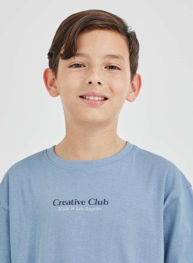 Styli Styli Boys Typography Print Oversized T-Shirt and Shorts Set  - Image 3