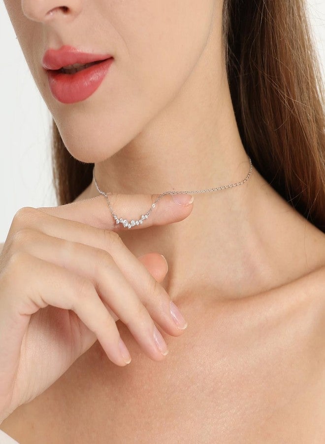 MIDEEO - Cubic Zirconia Diamond Necklace for Women Water Drop Design Gold Plated Square Emerald Green Color Simulated Cubic Zirconia Bridesmaid Necklace, 43 cm (18 pulgadas), Brass, Cubic Zirconia - Image 3