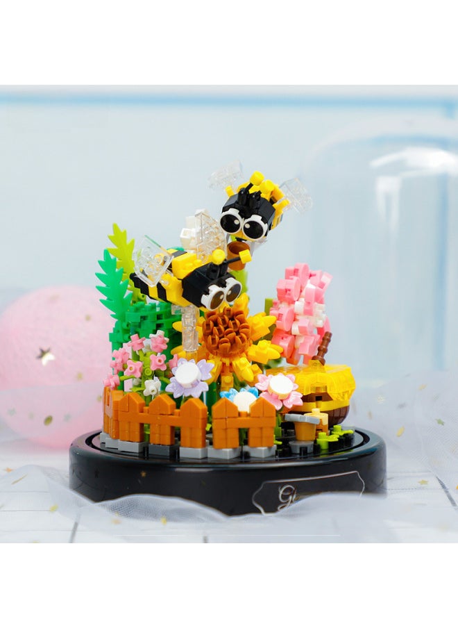 Generic - Butterfly Bee Flower Miniature Small Particle Building Blocks Assembled Educational Toys Decoration Girls Send Gifts Supermarket Wholesale-Color:16378 Dragonfly (with Dust Cover)-Specifications:Standard - Image 1