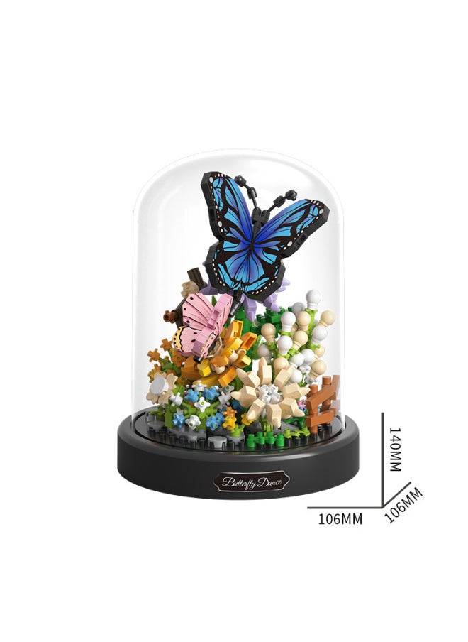 Generic - Butterfly Bee Flower Miniature Small Particle Building Blocks Assembled Educational Toys Decoration Girls Send Gifts Supermarket Wholesale-Color:16378 Dragonfly (with Dust Cover)-Specifications:Standard - Image 1