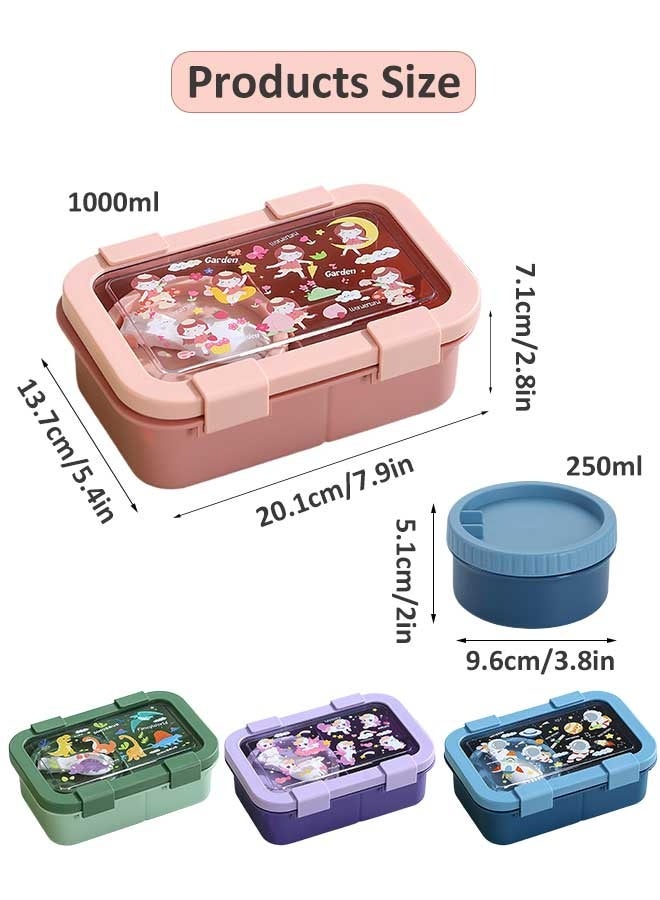 Super ZYouth Lunch Boxes for Kids, Bento Box for Children's School with 3 Compartments and Sauce Box, Leak-Proof Lunch Food Container - Image 4