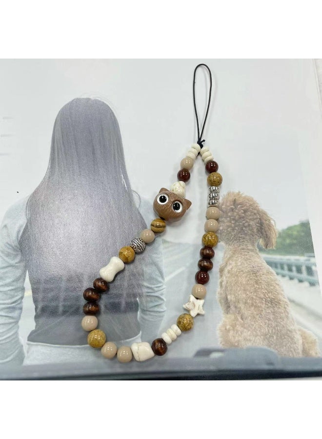 NIBEMINENT Phone Charm/ Chain Strap for Women Girls, Cute And Silly Cat Cell Phone Case Lanyard Wrist Strap - Image 1