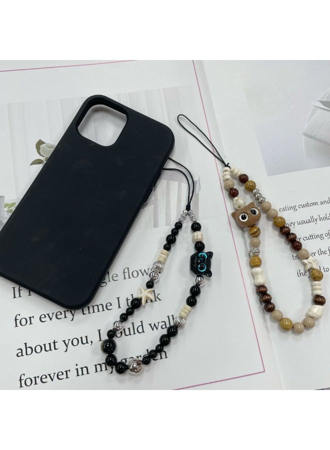 NIBEMINENT Phone Charm/ Chain Strap for Women Girls, Cute And Silly Cat Cell Phone Case Lanyard Wrist Strap - Image 2