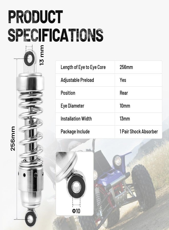 OUMURS 10.5” Chrome Pair Rear Shocks Absorber Suspension Compatible with Honda Rebel 250 CMX250 CMX 250 CA250 1986-2015 Classic Style - Image 5