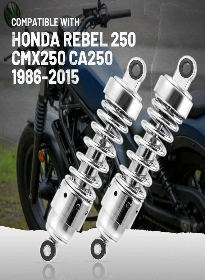 OUMURS 10.5” Chrome Pair Rear Shocks Absorber Suspension Compatible with Honda Rebel 250 CMX250 CMX 250 CA250 1986-2015 Classic Style - Image 4