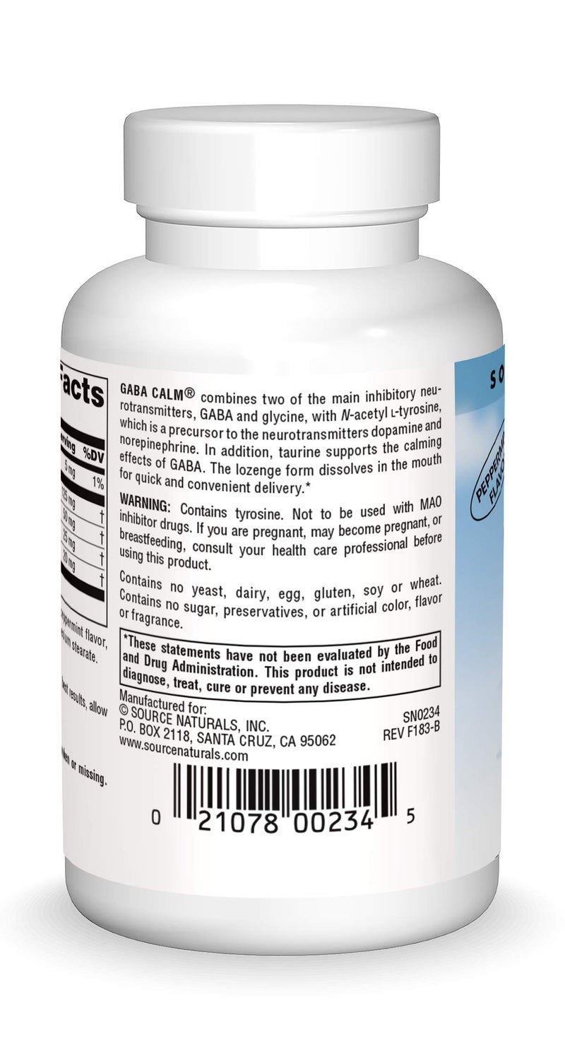 Source Naturals Serene Science, GABA Calm Quick Dissolving Peppermint Flavor* - 60 Lozenges - Image 2