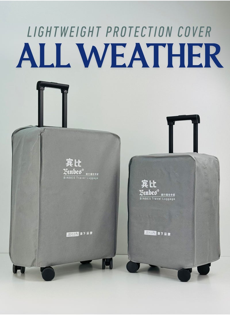 2-Piece PP Luggage Set – Lightweight Polypropylene Fashion Trolley Luggage Unbreakable Hard Shell with TSA Lock, Safe Security Zipper, 2 Protection Cover and 4 Quiet 360° Double Spinner Wheels – Cabin And Medium Checked Suitcases - 20" / 24" - PEACH PINK