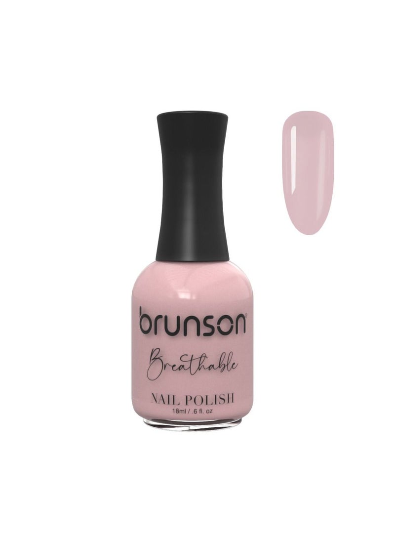 brunson طلاء أظافر برونسون القابل للتنفس - طلاء أظافر حلال صديق للوضوء - يجف بسرعة - طويل الأمد وسهل التقشير - لمعة لامعة - طلاء أظافر مائي 18 مل