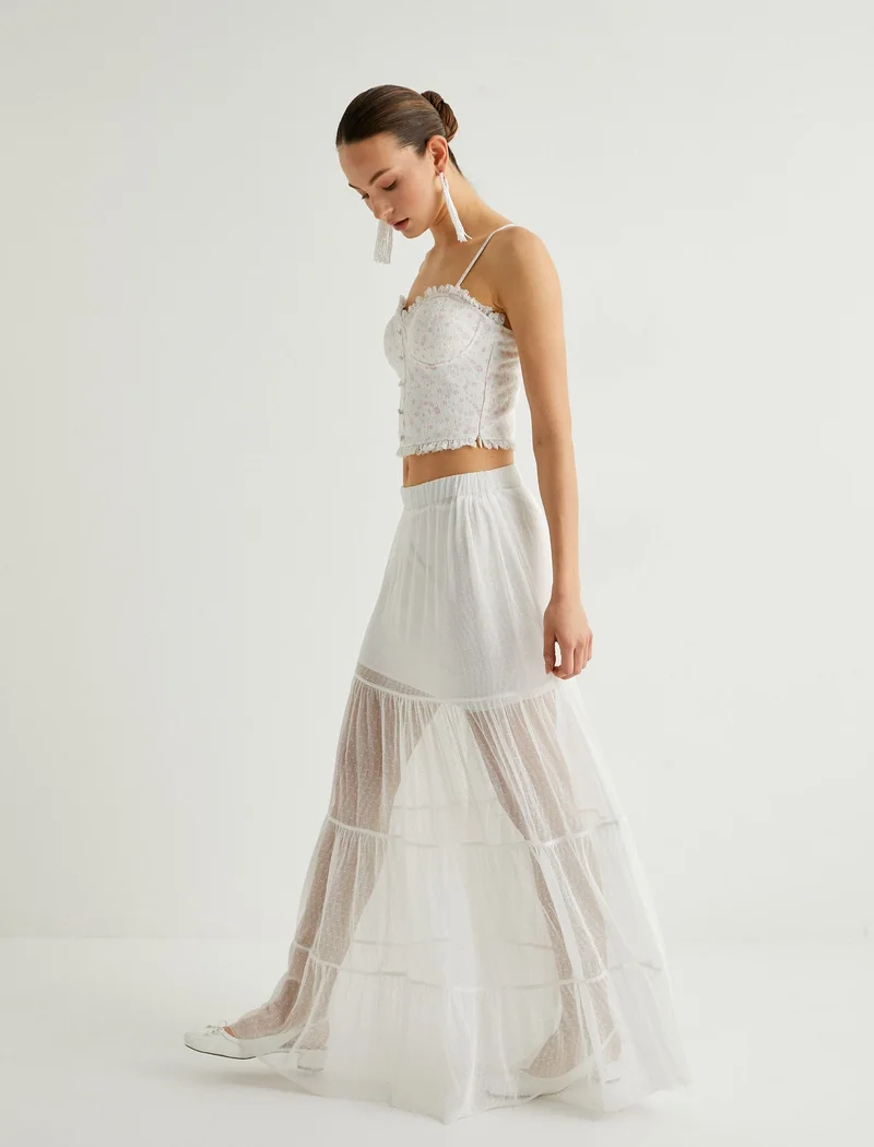 كوتون Maxi Tulle Skirt