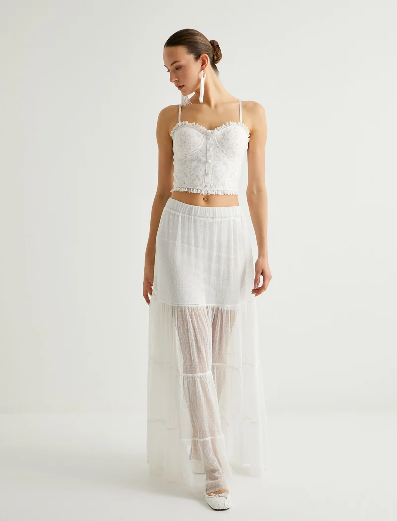 كوتون Maxi Tulle Skirt