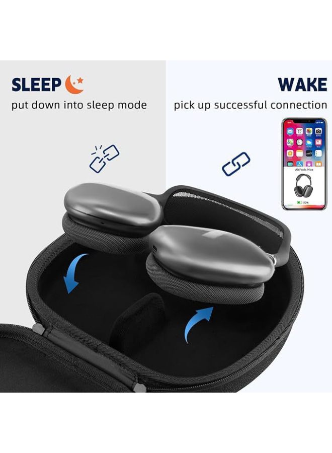 Product Suitable For Apple AirPods Max Headset Bag EVA Headset Storage Bag Portable Headset Box-Model:Black Sleep Model