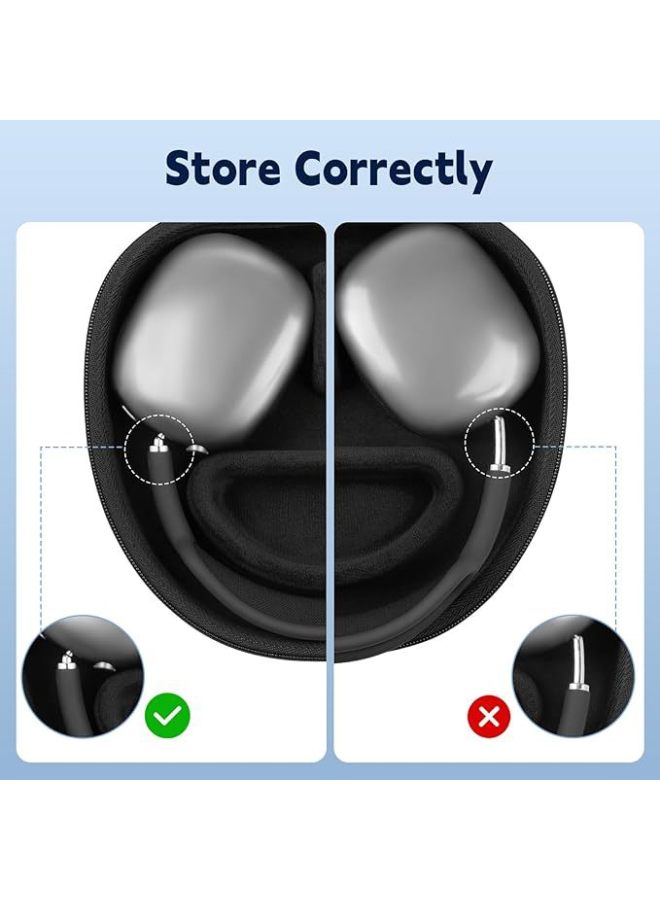 Product Suitable For Apple AirPods Max Headset Bag EVA Headset Storage Bag Portable Headset Box-Model:Black Sleep Model