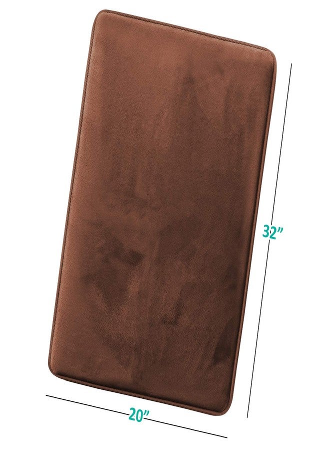 Clara Clark Bathroom Rugs, Ultra Soft Plush Bath Mat for Bathroom, Non-Slip, Velvet Memory Foam Bath Rugs, 20 x 32, Solid Chocolate Brown - Image 3