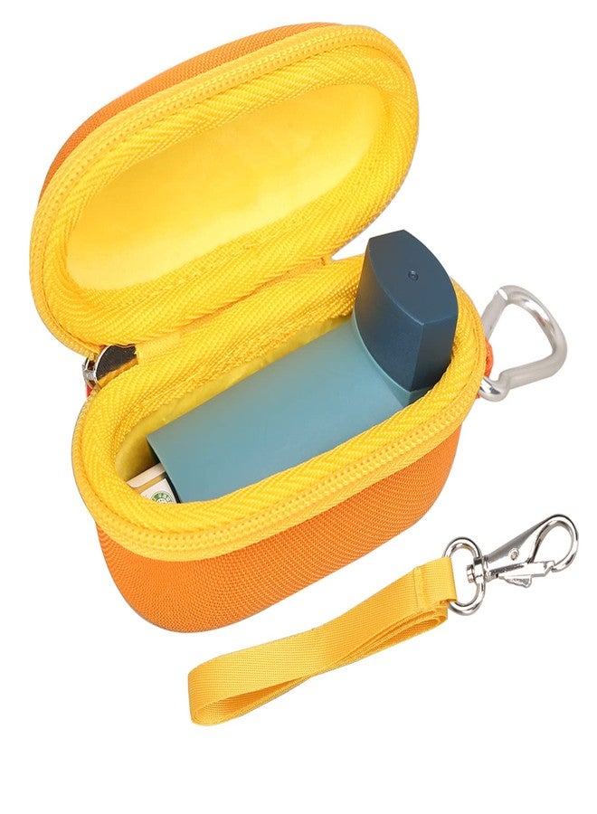 Mchoi Hard Carrying Case, with Carabiner Keychain & Lanyardor for Handy Ventolin Inhaler, Case Only Yellow - Image 1