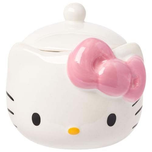 Silver Buffalo Sanrio Hello Kitty 3D Sculpted Ceramic Cookie Snack Candy Jar XSmall