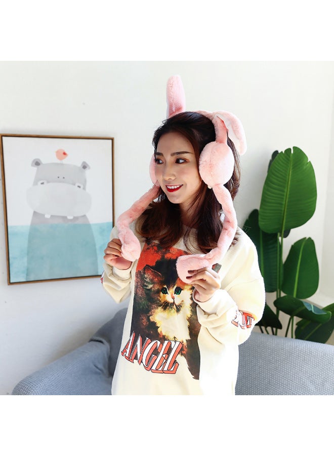 2019 Internet Celebrity Earmuffs Warm Cute Moving Ears Beautiful Cute Plush Earmuffs Winter Warm Earmuffs Manufacturers-Color:Leather Powder - Image 4