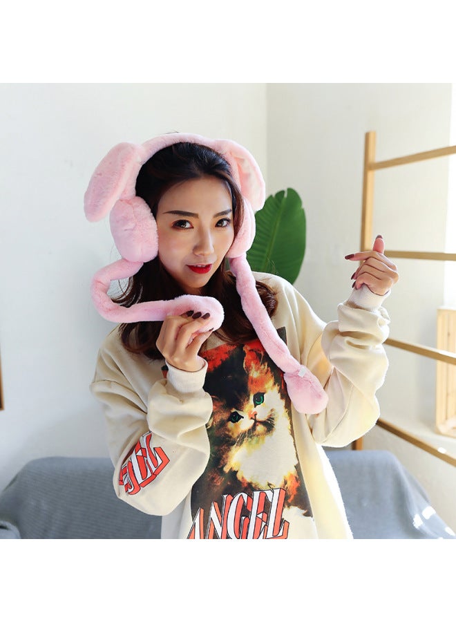 2019 Internet Celebrity Earmuffs Warm Cute Moving Ears Beautiful Cute Plush Earmuffs Winter Warm Earmuffs Manufacturers-Color:Leather Powder - Image 2