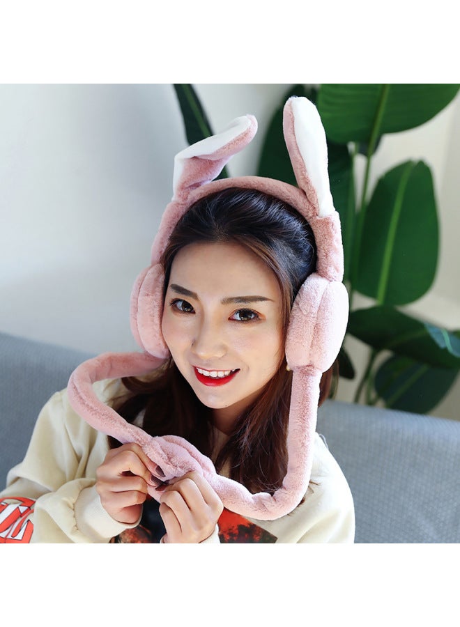 2019 Internet Celebrity Earmuffs Warm Cute Moving Ears Beautiful Cute Plush Earmuffs Winter Warm Earmuffs Manufacturers-Color:Leather Powder - Image 5