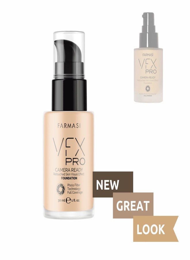 FARMASi Vfx Pro Foundation, Full Coverage Liquid Cream, Lightweight Long Lasting Coverage, Breathable Skin Moisturizer with Color True Matte Blending, Face Makeup, 1 fl. oz / 30 ml - NATURAL BEIGE N12 - Image 2