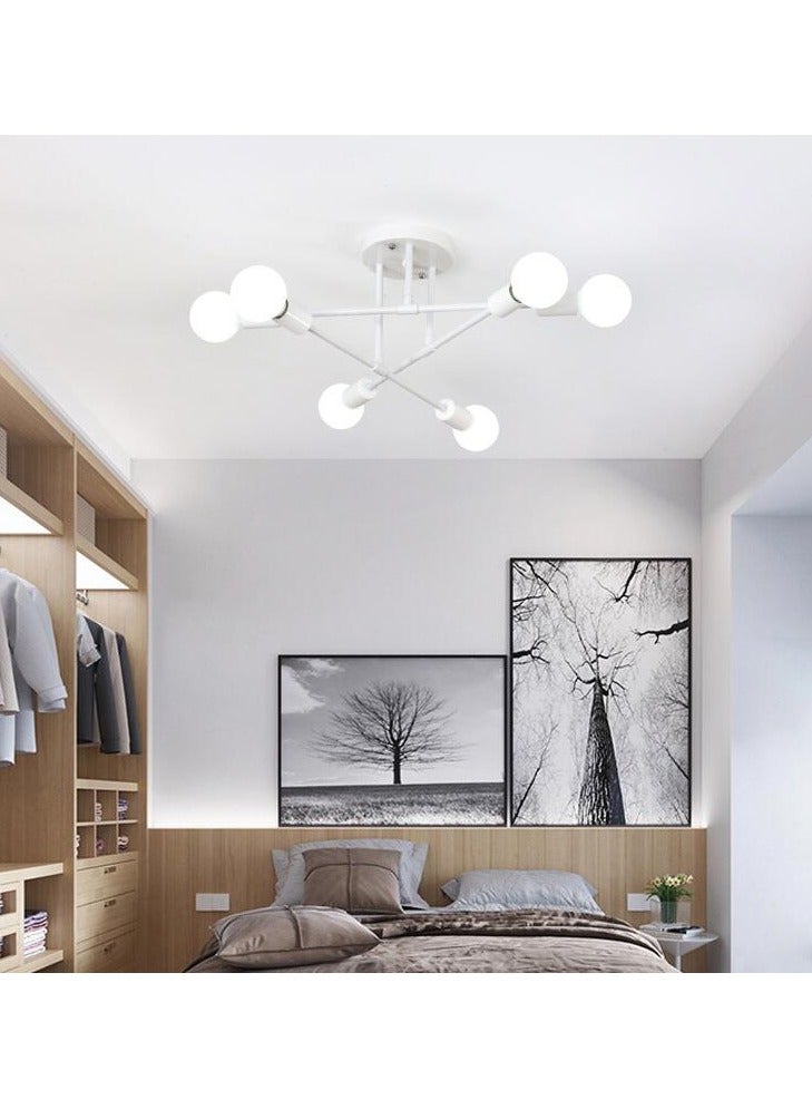 Loquat Modern Chandelier Simple Home Decor Lighting LED Bulbs Ceiling Lamp 6 light - Image 2