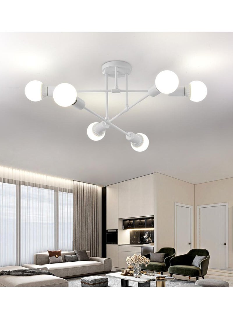 Loquat Modern Chandelier Simple Home Decor Lighting LED Bulbs Ceiling Lamp 6 light - Image 1