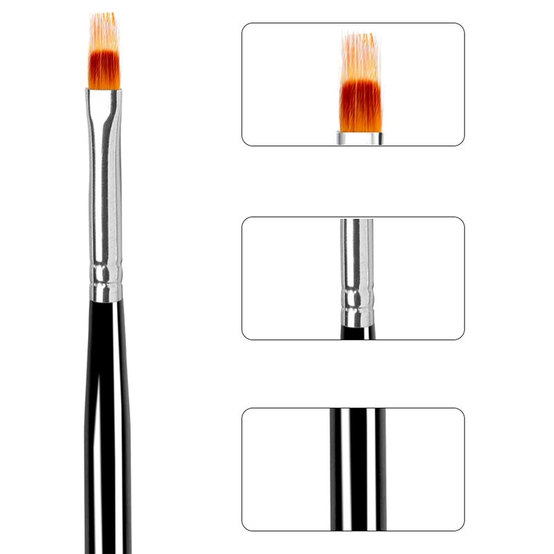 BQAN 2 Pc Nail Ombre Brush Pro Nail Art Tools, UV Gel Nail Art Painting Brush With Wood Handle - Image 5