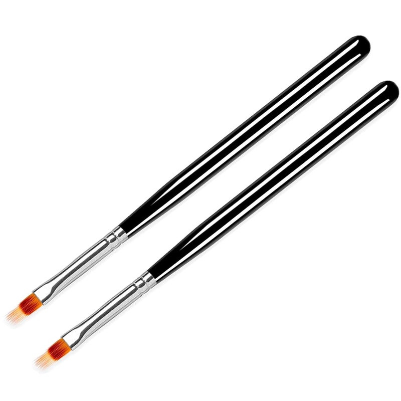 BQAN 2 Pc Nail Ombre Brush Pro Nail Art Tools, UV Gel Nail Art Painting Brush With Wood Handle - Image 1