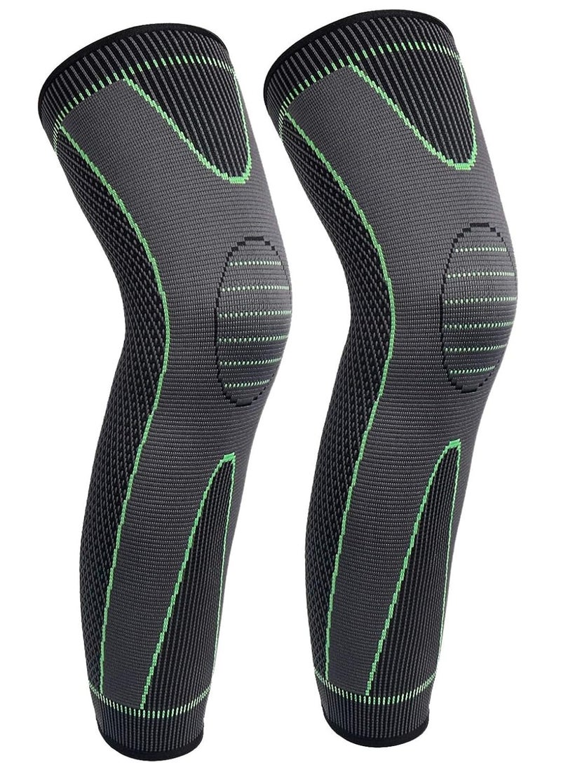 الحياة اليومية أكمام طويلة ضاغطة للركبة، مناسبة للرجال والنساء، ورياضة كرة السلة، والتهاب المفاصل، وركوب الدراجات - مقاس كبير - Image 1