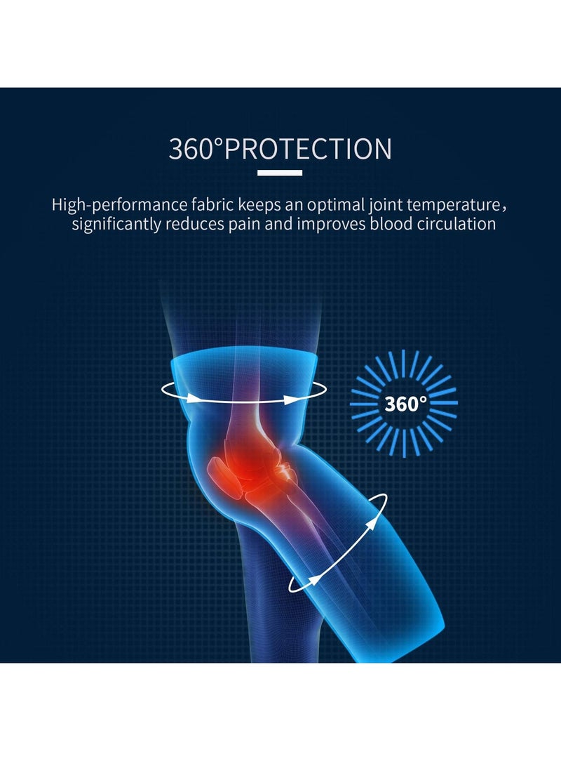 الحياة اليومية أكمام طويلة ضاغطة للركبة، مناسبة للرجال والنساء، ورياضة كرة السلة، والتهاب المفاصل، وركوب الدراجات - مقاس كبير - Image 3