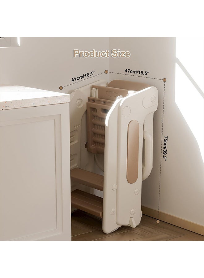 بيوينتي كرسي عالي للطفل ، 3 في 1 كرسي عالي ، مقاعد خطوة للأطفال القابلة للتحويل ، كرسي طعام الطفل ، كرسي الطفل الصغير مع تسخير السلامة وصانية قابلة للإزالة للأطفال والأطفال الصغار - Image 5