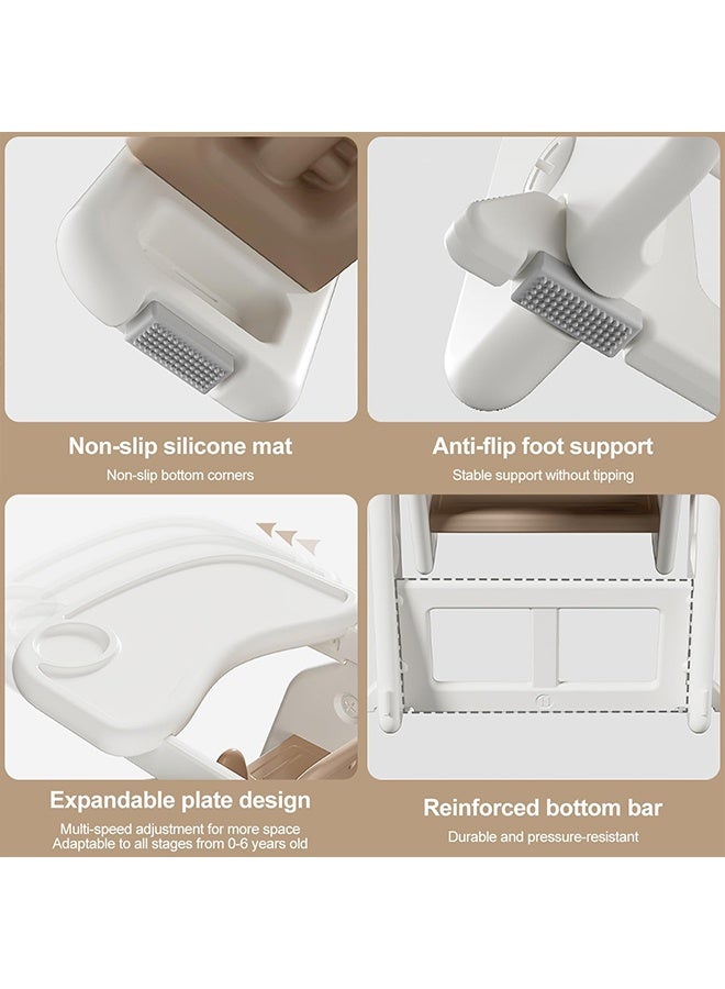 بيوينتي كرسي عالي للطفل ، 3 في 1 كرسي عالي ، مقاعد خطوة للأطفال القابلة للتحويل ، كرسي طعام الطفل ، كرسي الطفل الصغير مع تسخير السلامة وصانية قابلة للإزالة للأطفال والأطفال الصغار - Image 4