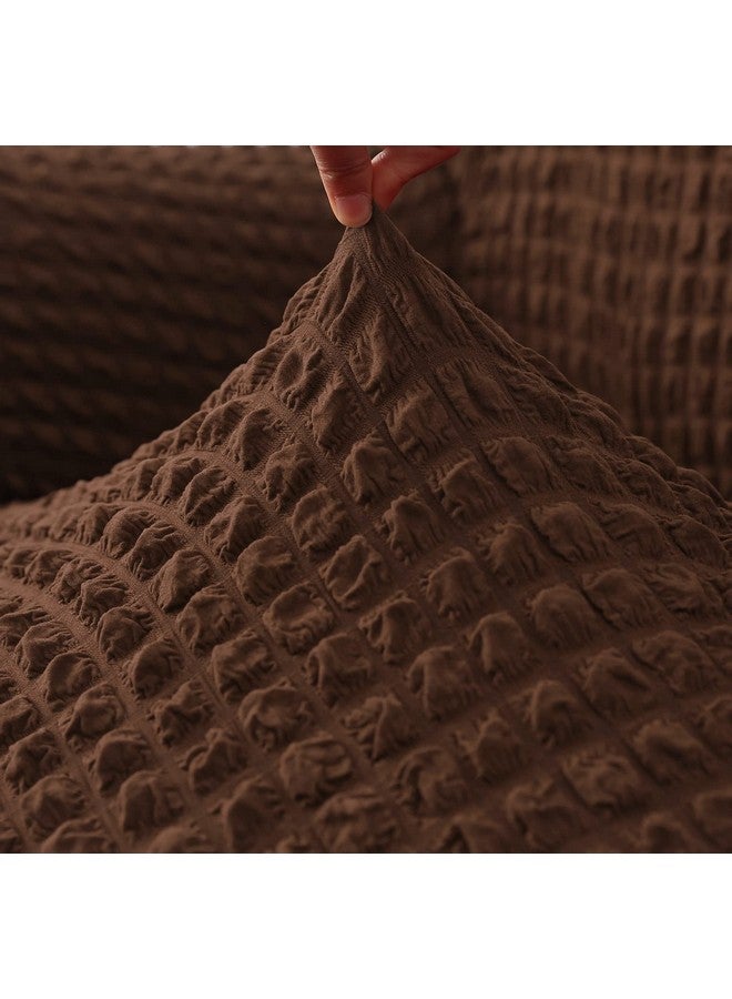 هاوس أوف كويرك أغطية أريكة من House of Quirk Turkish Bubble Frill 280 GSM، متينة وقابلة للغسل، عالمية، ثلاثية المقاعد، عالية المرونة، واقية للأثاث (قهوة، 185-230 سم) - Image 4