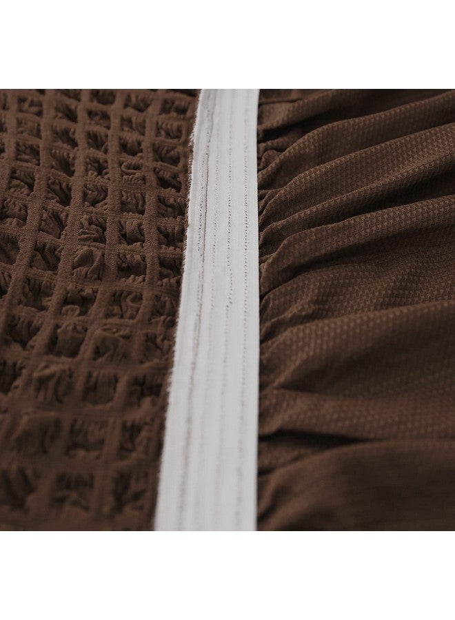 هاوس أوف كويرك أغطية أريكة من House of Quirk Turkish Bubble Frill 280 GSM، متينة وقابلة للغسل، عالمية، ثلاثية المقاعد، عالية المرونة، واقية للأثاث (قهوة، 185-230 سم) - Image 5