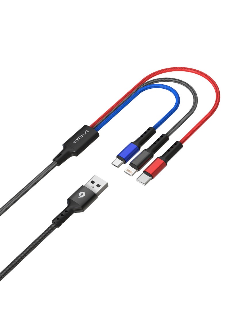 Totulife NYLO Series Cable 3in1 3.0A 1.2M - Tri - Image 2