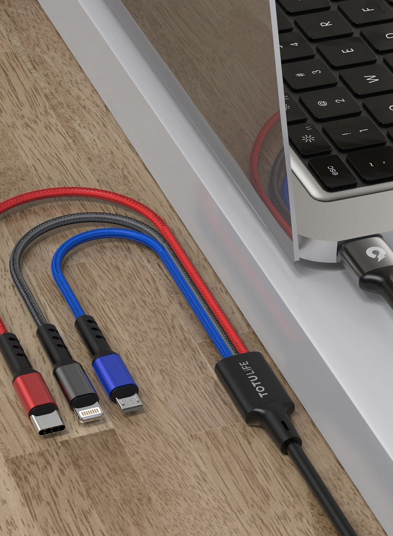 Totulife NYLO Series Cable 3in1 3.0A 1.2M - Tri - Image 4