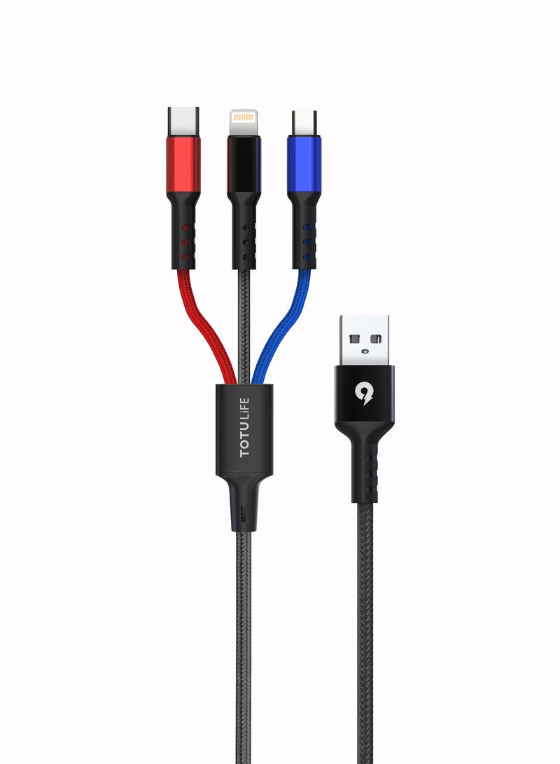 Totulife NYLO Series Cable 3in1 3.0A 1.2M - Tri - Image 5