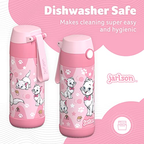 Jarlson® Kids Water Bottle MALI [12OZ] - No Straw Stainless Steel Thermo Bottle - Insulated Waterbottle Leak Proof for School & Sports - Thermo Tumbler for Boys & Girls (Cat) - Image 4