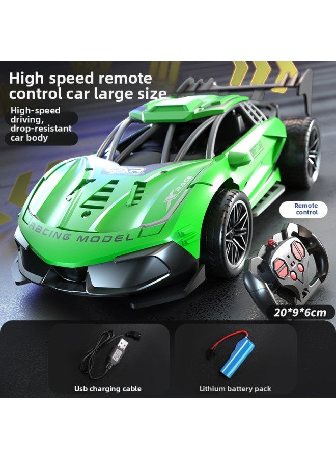 Product 1:18 Skeleton High-speed Skeleton Remote Control Car Boy Racing Car Four-way Charging Remote Control Car Children's Toy Wholesale-Color:2.4G High-speed Remote Control Car-Green-Proportion:Super Value Dual Power + Remote Control Battery + Screwdriver - Image 1