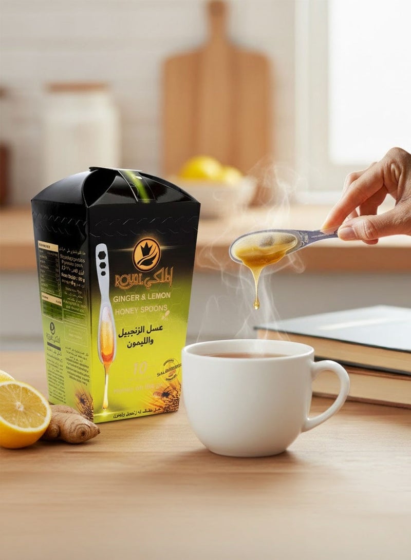 Al Malaky Royal Natural Pure Ginger And Lemon Honey 20 Spoon - Image 3