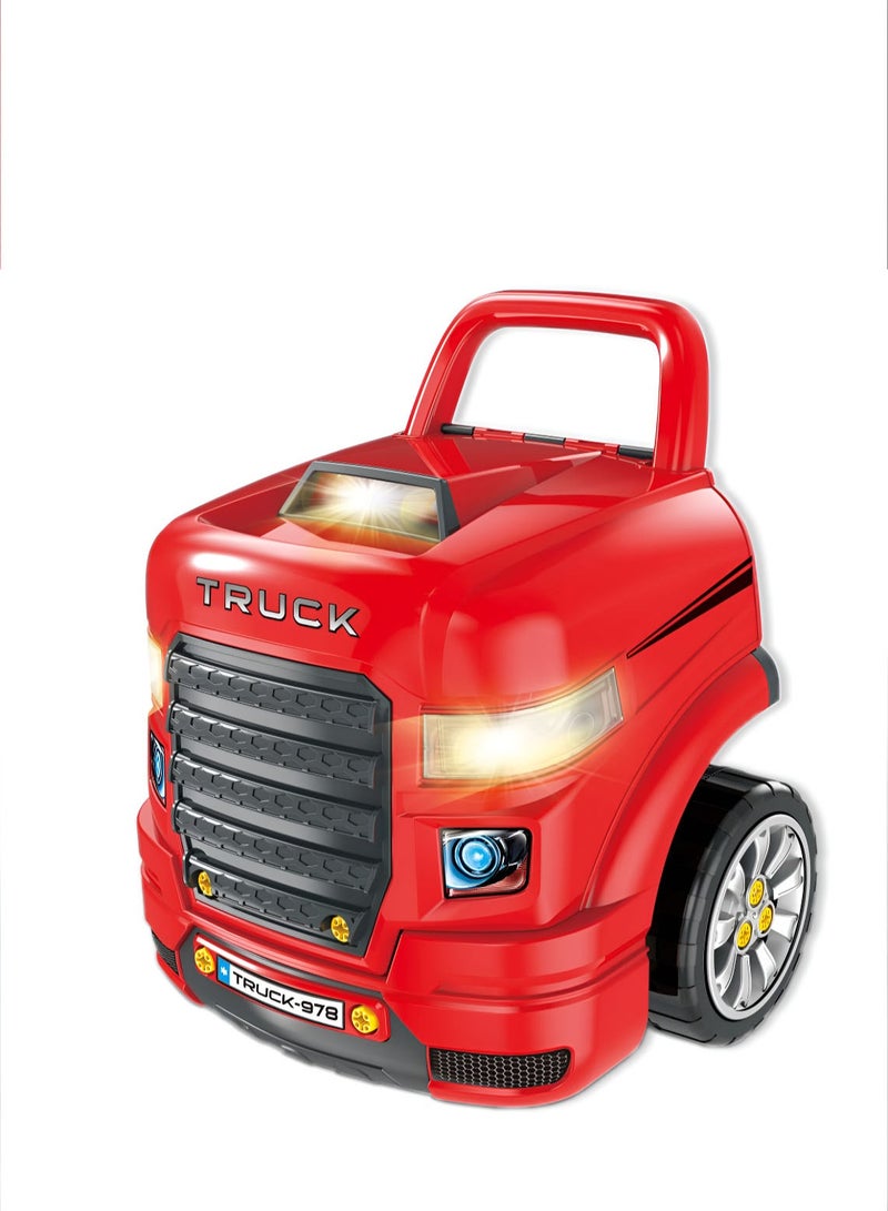 XIONG CHENG Kids Truck Service Repairing 61 pcs Motor Master with Remote Key and Light and Sound  - Image 1