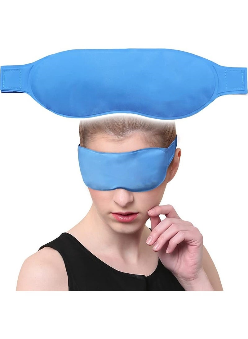 Ru syanl Gel Eye Mask Reusable Ice Pack Cooling Eye Mask Hot Cold Compress for Puffy Dry Eyes Migraine Headache Relief Alleviate Swollen Eyes Dark Circles Fatigue Fever Sinus Tension  - Image 1
